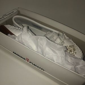 White Minnetonka moccasins